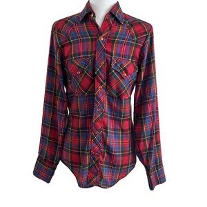 Vintage Sears Western Wear Snap Front Plaid Shirt